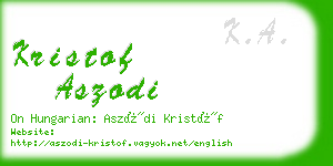 kristof aszodi business card